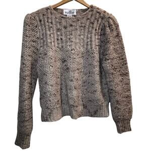 Vintage Women's Sweater Size M Academia Button Shoulder English Country Cottage